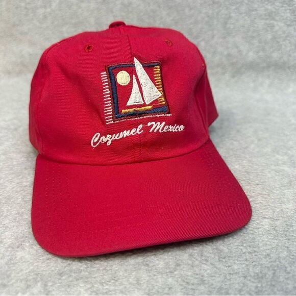Cozumel Mexico Hat Cap OSFA Red Strapback Travel Beach Summer Destination Casual - Picture 1 of 10